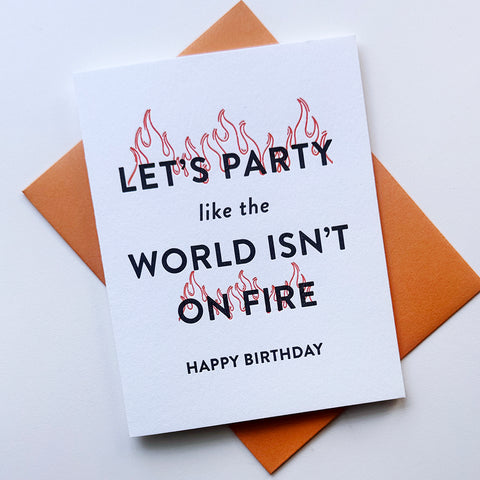 World on Fire Birthday Card