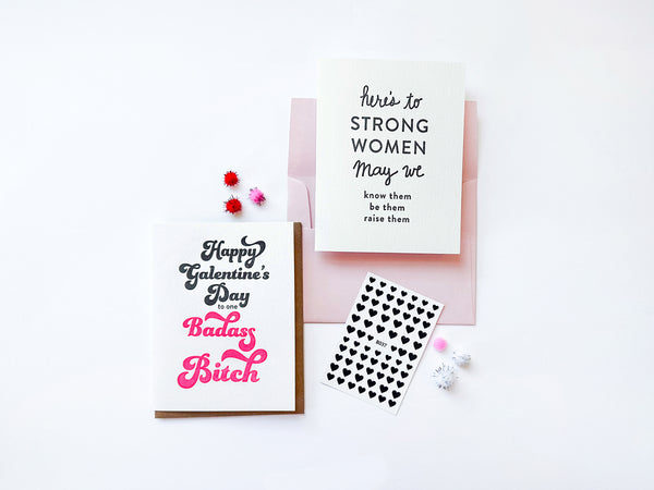 Strong Women Letterpress Love and Friendship card