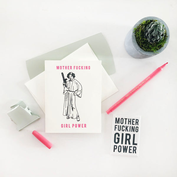 MF Girl Power Typographic Fridge Magnet