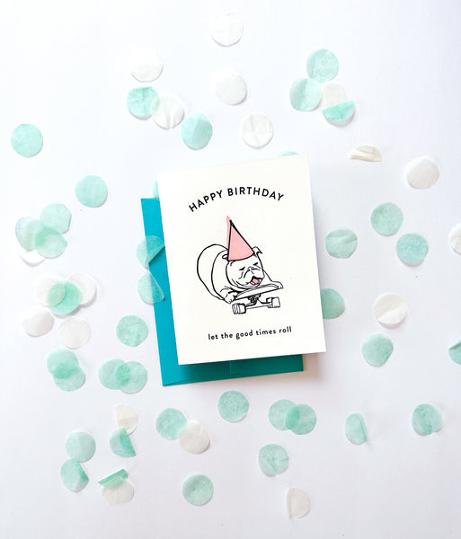 Roller Dog Birthday Card