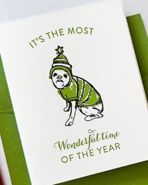 Wonderful Time Xmas Dog Card