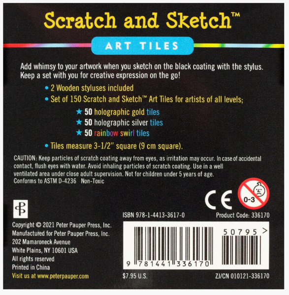 Scratch And Sketch Metallic Art Tiles
