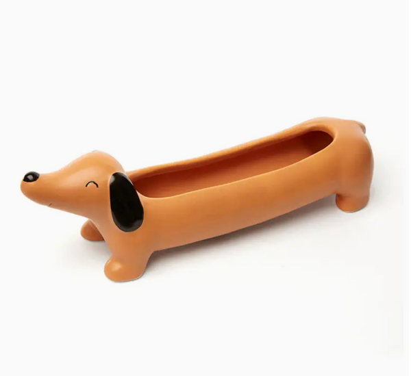 Dachshund Dog Ceramic Planter