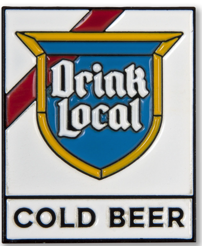 Drink Local Cold Beer Chicago Enamel Pin - TT