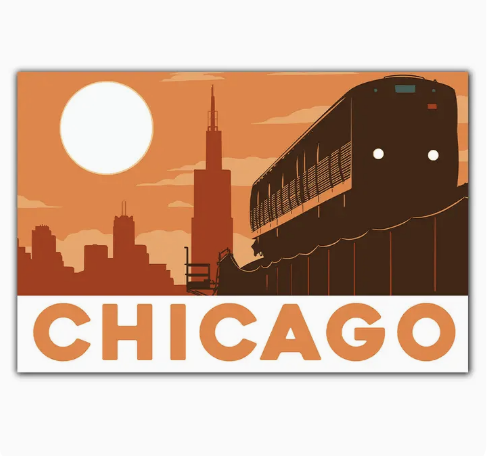 Chicago Sunnset Postcard