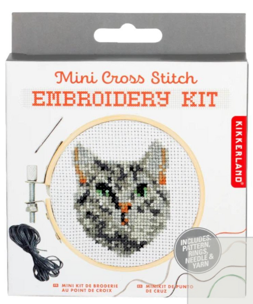 Cat - Mini Cross Stitch Embroidery Kit