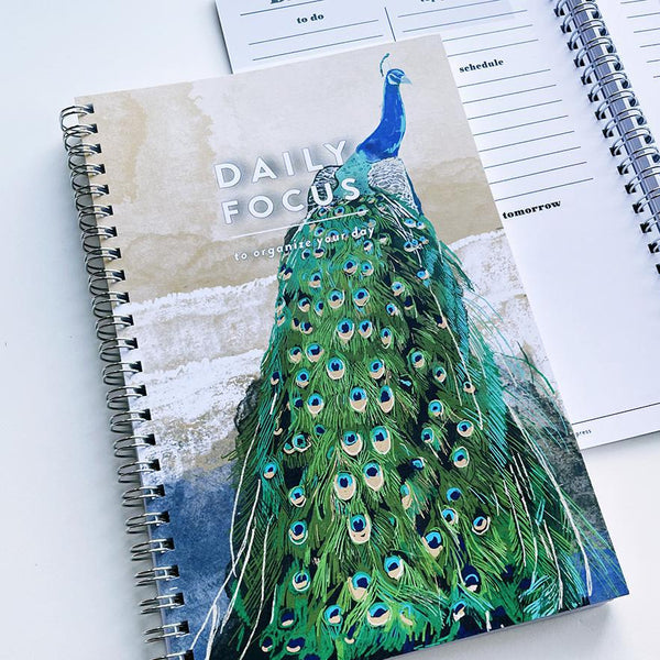 Daily Focus Peacock Notebook