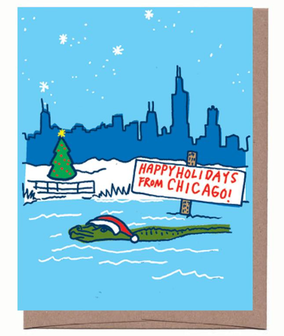 Chicago Alligator Holiday Card