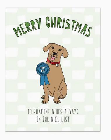 Dog Nice List Christmas Card