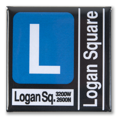 Logan Square Blue Line Magnet