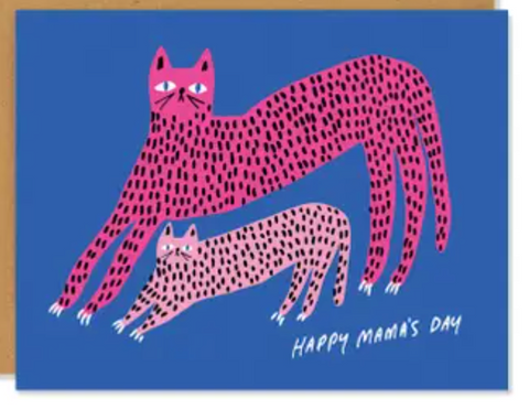  Pink Cheetah Mama's Day Card