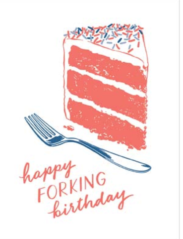 Happy Forking Birthday Cake Card