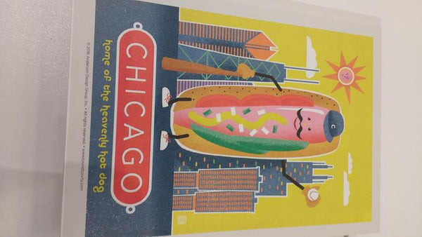 Chicago Home Of The Heavenly Hot Dog Hotdog - Magnet, Postcard, Sticker - TC