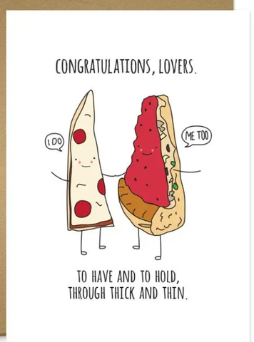 Congratulations Lovers Pizza Card