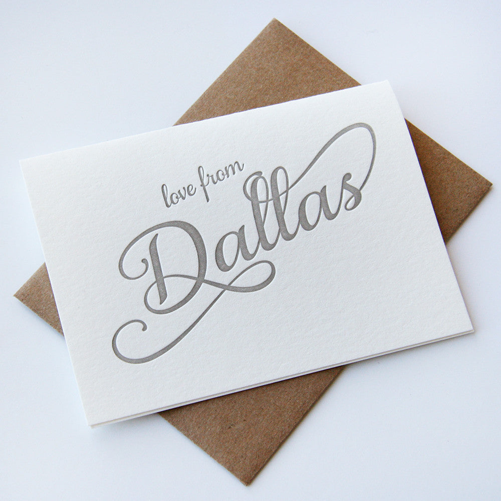 Love from Dallas Card - Steel Petal Press