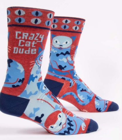 Crazy Cat Dude Sock