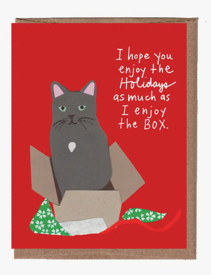 Holiday Box Cat Card 