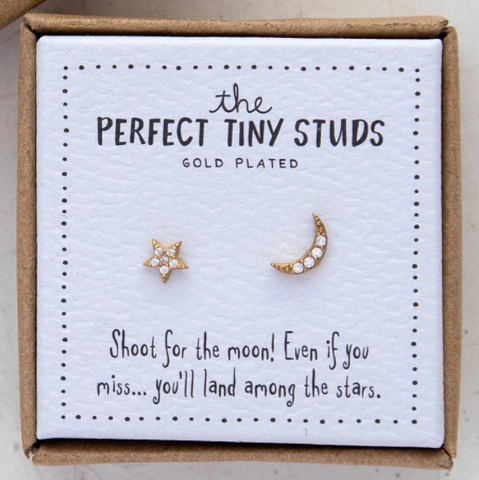 The Perfect Tiny Studs Moon & Stars  