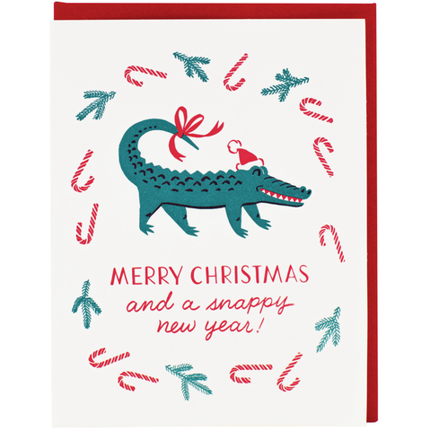 Snappy New Year Gator Card