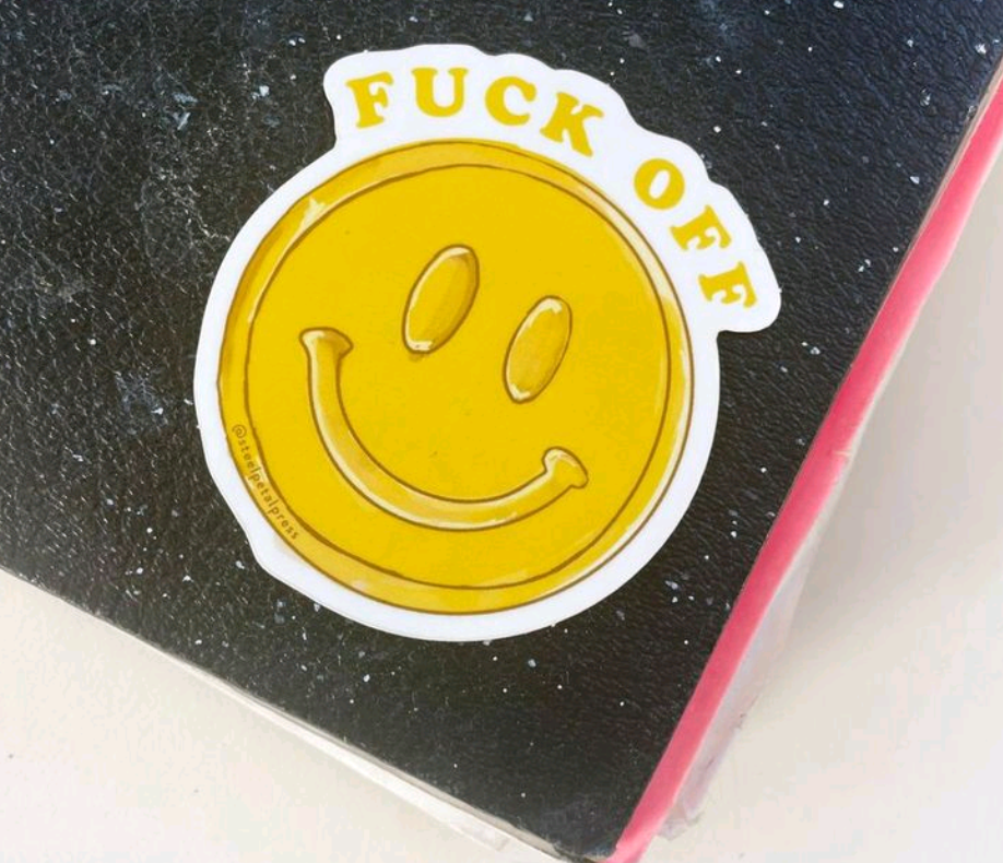 Fuck Off Happy Face Sticker 