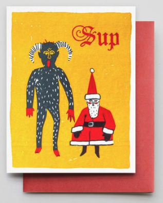 Sup Krampus Santa Card