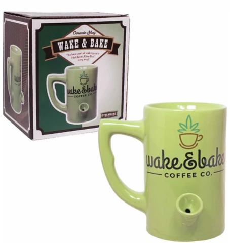 Green Wake And Bake Mug