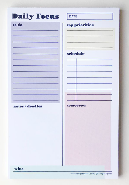 Daily Focus Notepad 