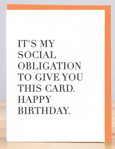 Social Obligation Birthday Card