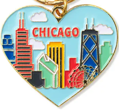 Chicago Skyline Heart - Key Chain