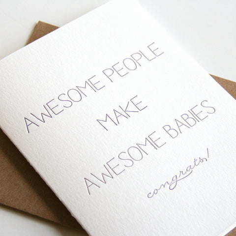 Awesome Babies Card - Steel Petal Press