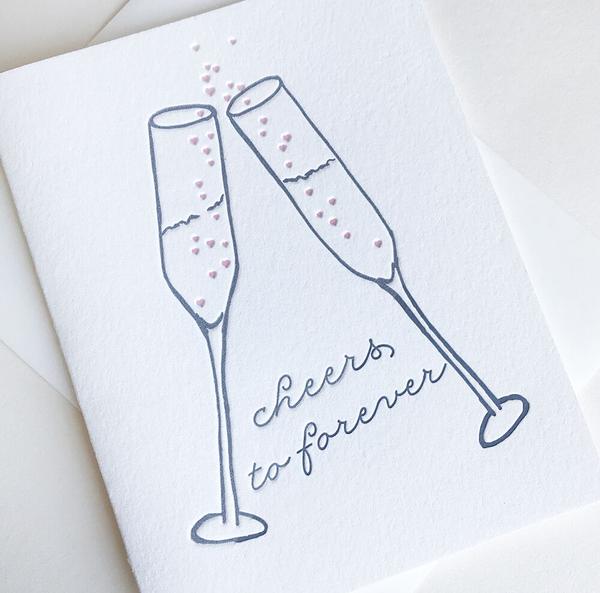 Cheers To Forever Card - Steel Petal Press