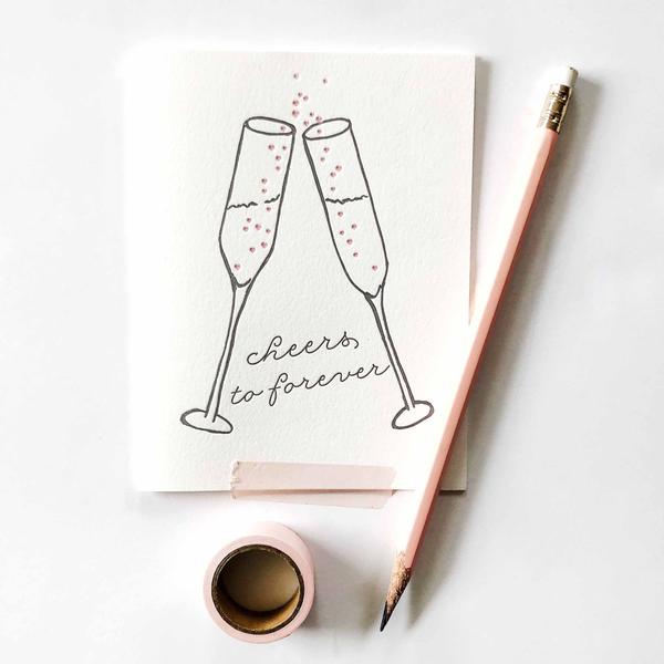 Cheers To Forever Card - Steel Petal Press