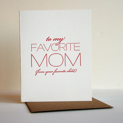 Favorite Mom Card - Steel Petal Press