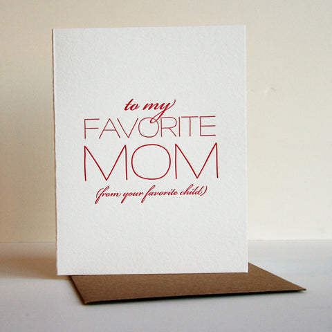 Favorite Mom Card - Steel Petal Press