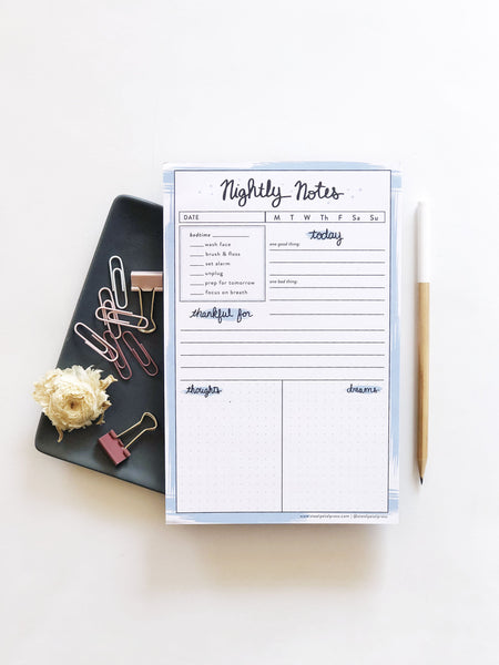Nightly Notes Tracker - Steel Petal Press