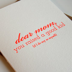 Mom Kid Card