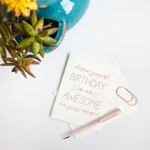 Birthday Awesome card - Steel Petal Press