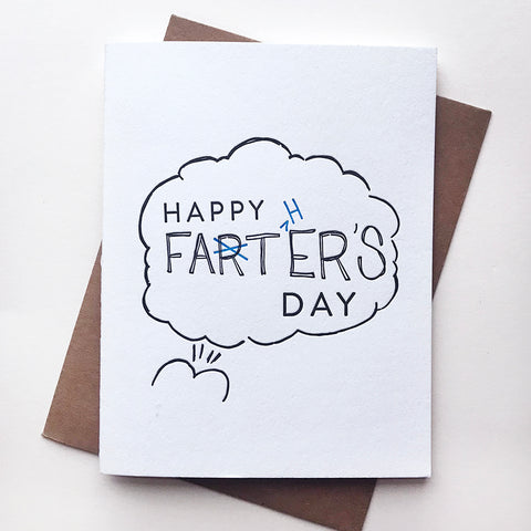 Farter's Day Letterpress Father's Day card