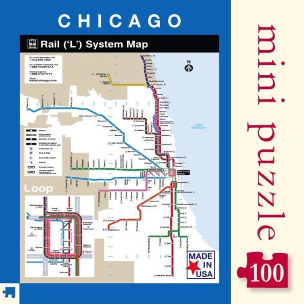 Chicago "L" Train Map Mini Puzzle - Steel Petal Press