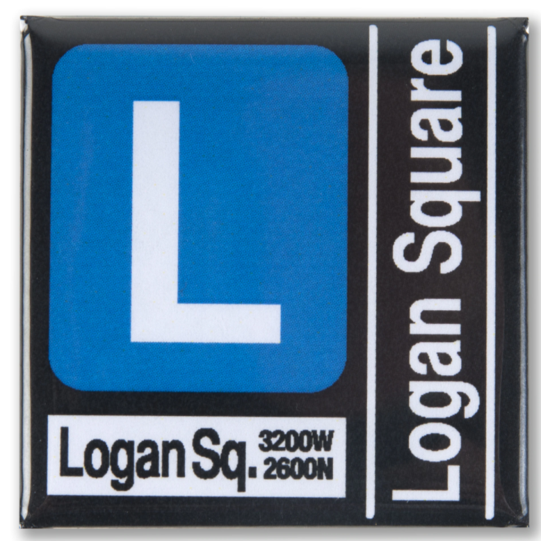 Logan Square Blue Line Stop Magnet 