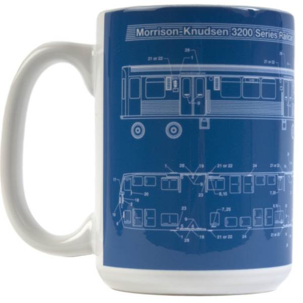 CTA Train Blueprint Mug - Steel Petal Press