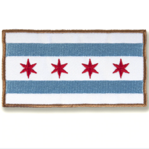 Chicago Flag Patch - Steel Petal Press