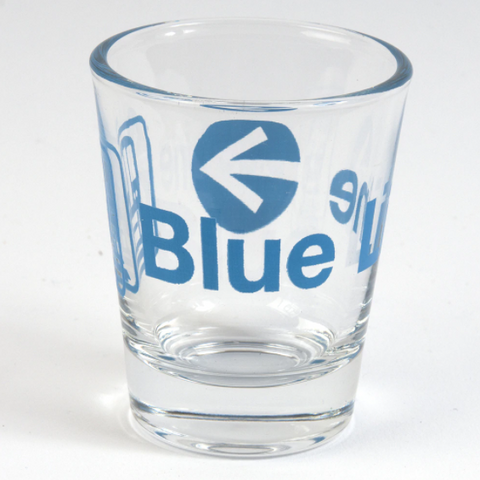 Blue Line Shot Glass