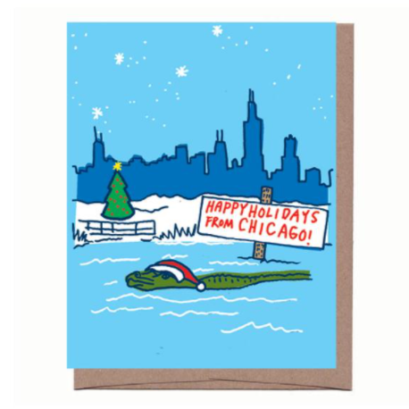 Chicago Alligator Holiday Card
