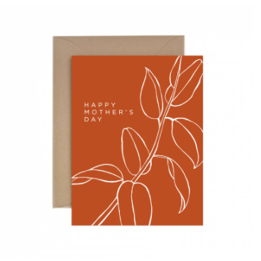 Happy Mothers Day Plant Outline Card