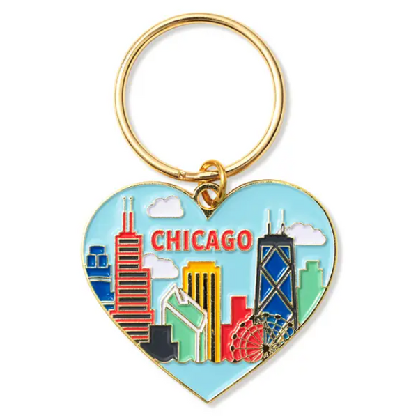 Chicago Heart Skyline - Keychain