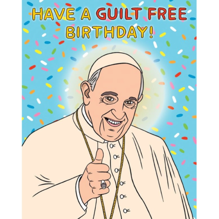 Guilt Free Pope Birthday Card 