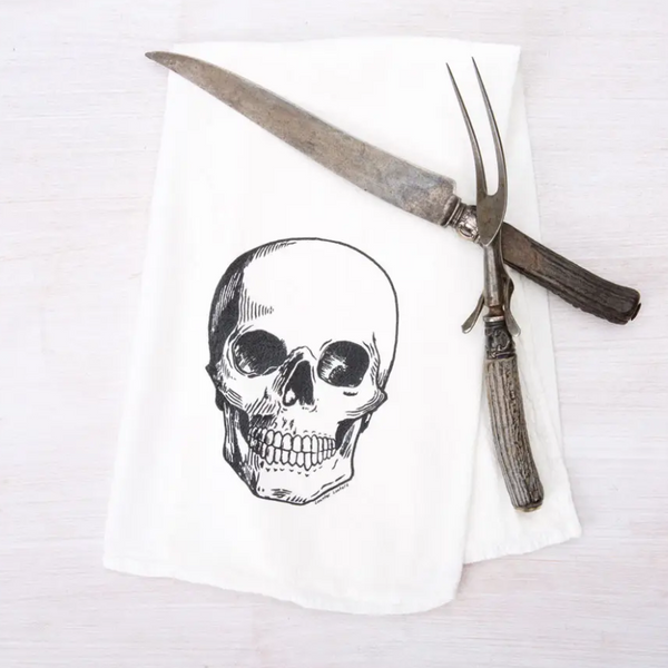Skull Flour Sack Tea Towel
