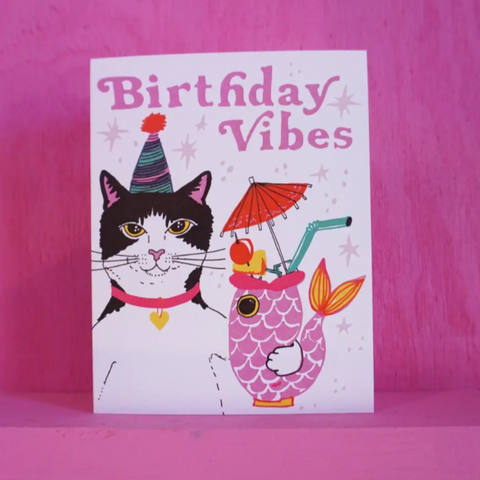 Birthday Vibes Cat Card