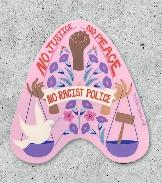 No Racist Police Sticker